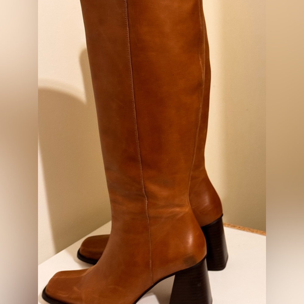 ALOHAS Tan Leather Heeled Boots - Picture 5 of 7